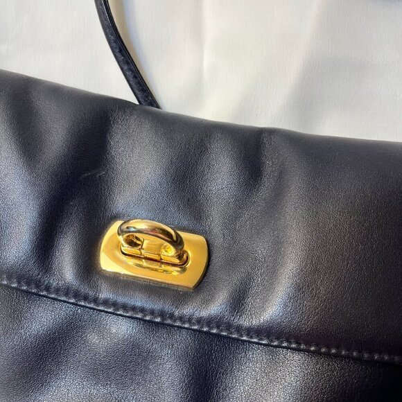 Bechamel  Clutch.& Shoulder &  Crossbody Black  Leather gold tone hardware - Picture 4 of 10